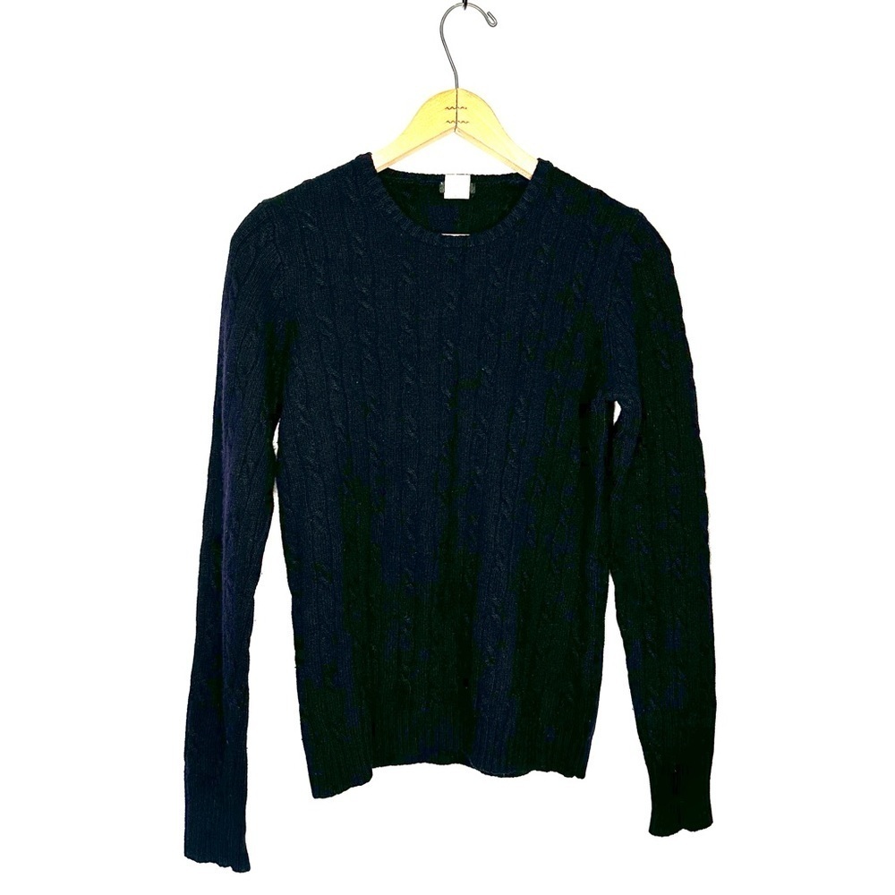 J. Crew | Dark Blue Cable Knit Pullover Sweater Size Medium